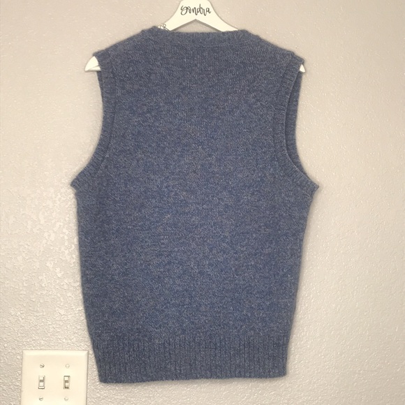 Wool Blend V Neck Sweater Vest Size Medium Blue Multicolor - Picture 5 of 12